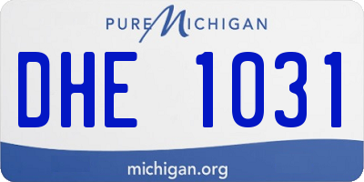 MI license plate DHE1031