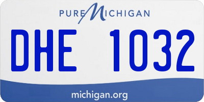 MI license plate DHE1032