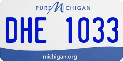 MI license plate DHE1033