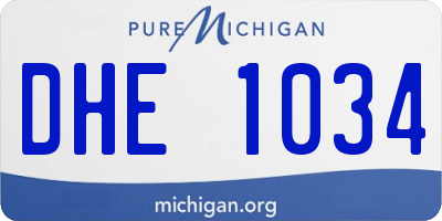 MI license plate DHE1034