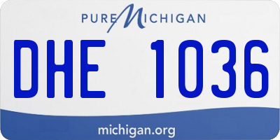 MI license plate DHE1036