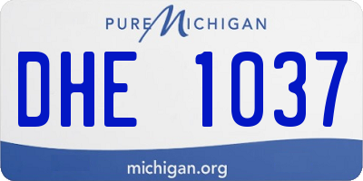 MI license plate DHE1037
