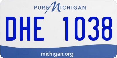 MI license plate DHE1038