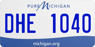 MI license plate DHE1040