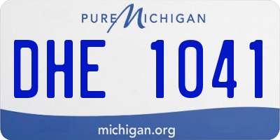 MI license plate DHE1041