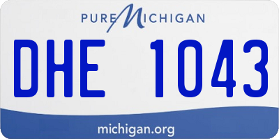 MI license plate DHE1043