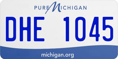 MI license plate DHE1045