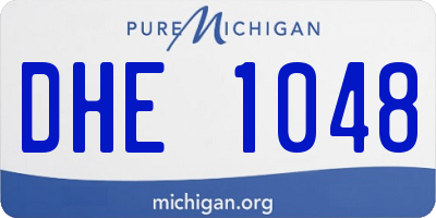 MI license plate DHE1048