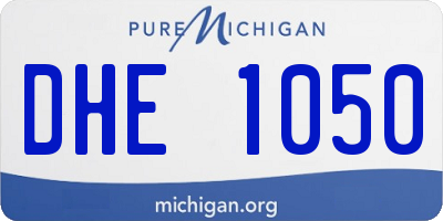 MI license plate DHE1050