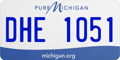 MI license plate DHE1051