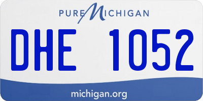 MI license plate DHE1052