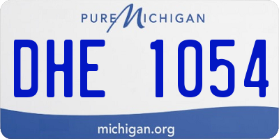 MI license plate DHE1054