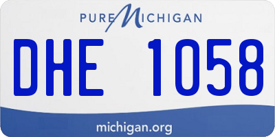 MI license plate DHE1058