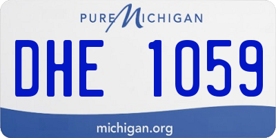 MI license plate DHE1059