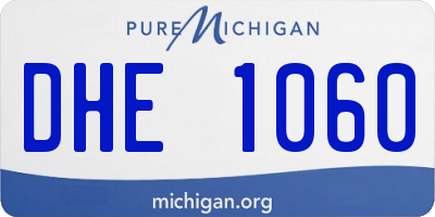 MI license plate DHE1060