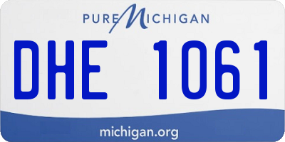 MI license plate DHE1061