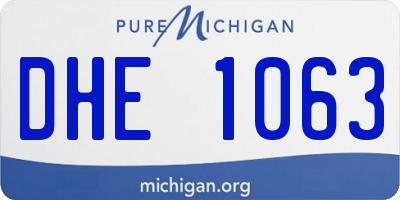 MI license plate DHE1063
