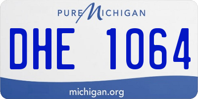 MI license plate DHE1064