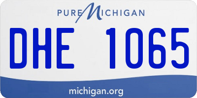 MI license plate DHE1065