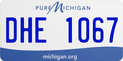 MI license plate DHE1067