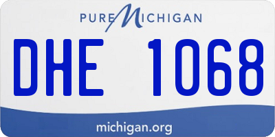 MI license plate DHE1068