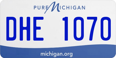 MI license plate DHE1070