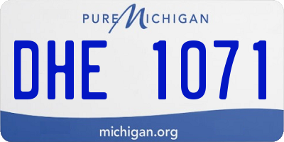 MI license plate DHE1071