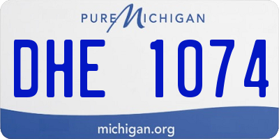 MI license plate DHE1074