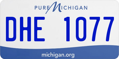 MI license plate DHE1077