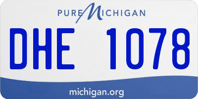 MI license plate DHE1078