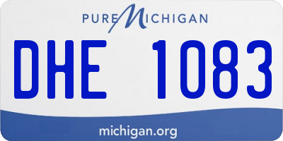 MI license plate DHE1083