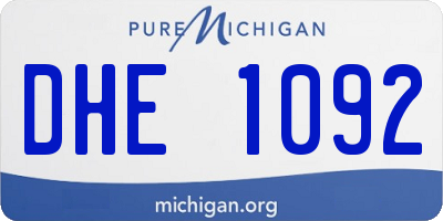 MI license plate DHE1092