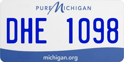 MI license plate DHE1098
