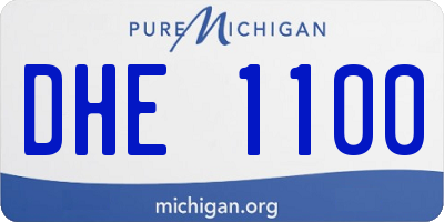 MI license plate DHE1100