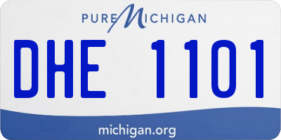 MI license plate DHE1101