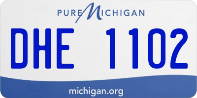 MI license plate DHE1102