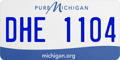 MI license plate DHE1104
