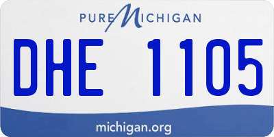 MI license plate DHE1105
