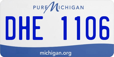 MI license plate DHE1106