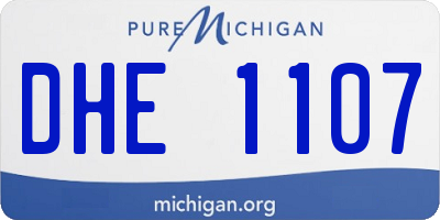 MI license plate DHE1107