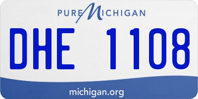 MI license plate DHE1108