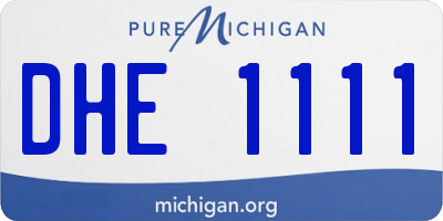 MI license plate DHE1111