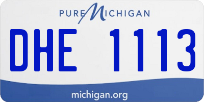 MI license plate DHE1113