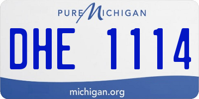 MI license plate DHE1114