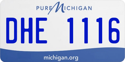 MI license plate DHE1116