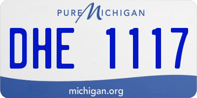 MI license plate DHE1117