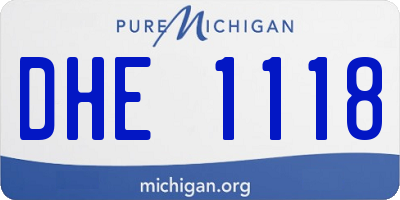 MI license plate DHE1118