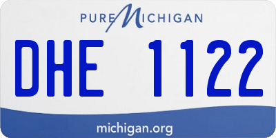 MI license plate DHE1122