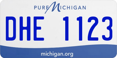 MI license plate DHE1123
