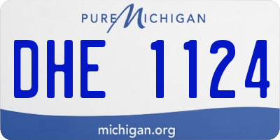 MI license plate DHE1124